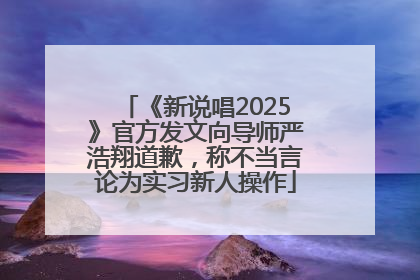 《新说唱2025》官方发文向导师严浩翔道歉，称不当言论为实习新人操作