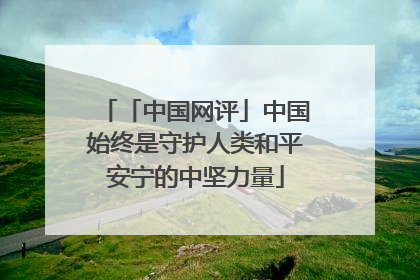 「中国网评」中国始终是守护人类和平安宁的中坚力量
