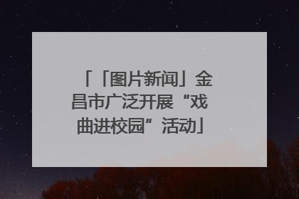 「图片新闻」金昌市广泛开展“戏曲进校园”活动