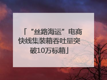 “丝路海运”电商快线集装箱吞吐量突破10万标箱