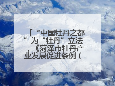 “中国牡丹之都”为“牡丹”立法，《菏泽市牡丹产业发展促进条例（草案建议修改稿）》公开征求意见