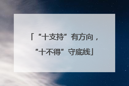 “十支持”有方向,“十不得”守底线