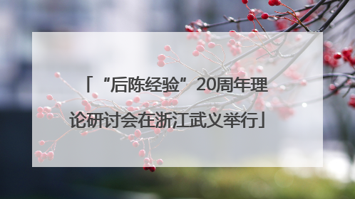 “后陈经验”20周年理论研讨会在浙江武义举行