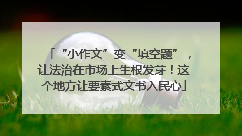 “小作文”变“填空题”，让法治在市场上生根发芽！这个地方让要素式文书入民心