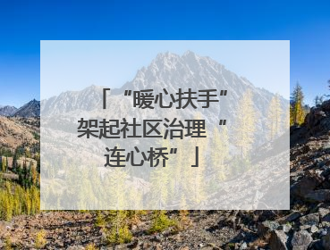 “暖心扶手”架起社区治理“连心桥”