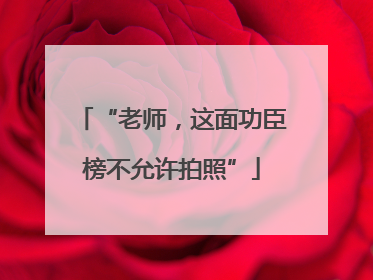 “老师，这面功臣榜不允许拍照”