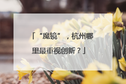 “魔镜”，杭州哪里最重视创新？