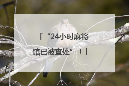 “24小时麻将馆已被查处”!