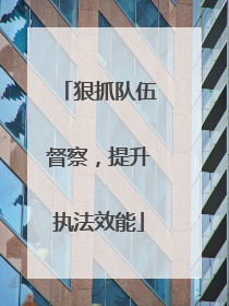 狠抓队伍督察，提升执法效能