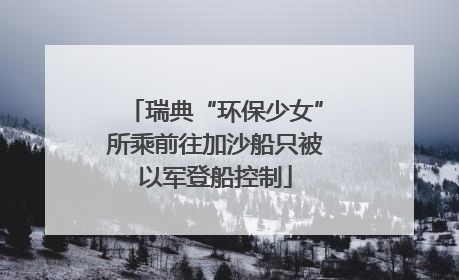 瑞典“环保少女”所乘前往加沙船只被以军登船控制