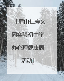 眉山仁寿文同实验初中举办心理健康周活动