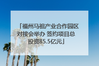 福州马祖产业合作园区对接会举办 签约项目总投资85.5亿元