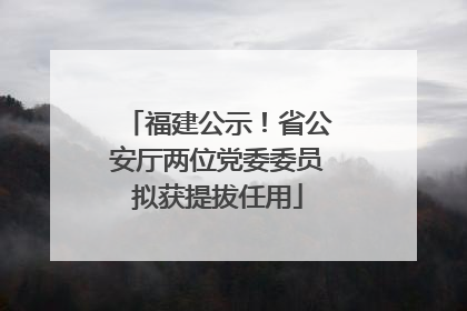 福建公示！省公安厅两位党委委员拟获提拔任用