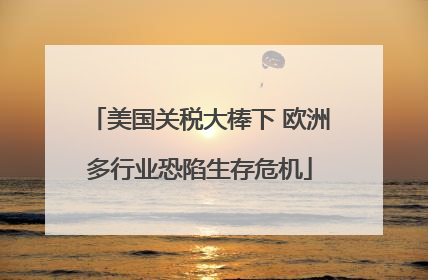美国关税大棒下 欧洲多行业恐陷生存危机