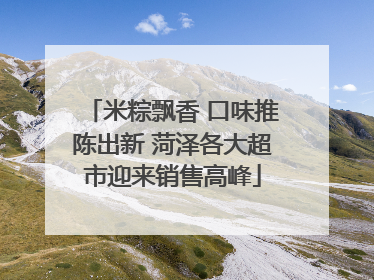 米粽飘香 口味推陈出新 菏泽各大超市迎来销售高峰