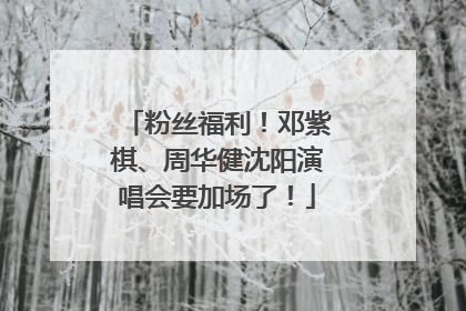 粉丝福利！邓紫棋、周华健沈阳演唱会要加场了！