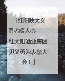 红阳映大义 勇者暖人心——红太阳酒业集团见义勇为表彰大会！