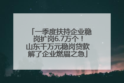 一季度扶持企业稳岗扩岗6.7万个！山东千万元稳岗贷款解了企业燃眉之急