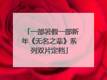 一部暑假一部新年《无名之辈》系列双片定档