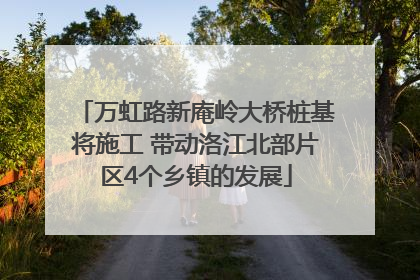 万虹路新庵岭大桥桩基将施工 带动洛江北部片区4个乡镇的发展
