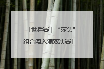 世乒赛｜“莎头”组合闯入混双决赛