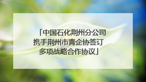 中国石化荆州分公司携手荆州市青企协签订多项战略合作协议