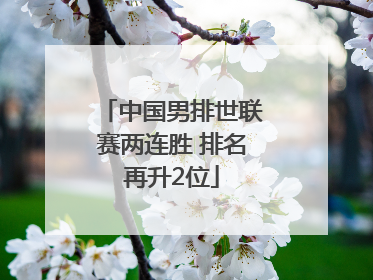 中国男排世联赛两连胜 排名再升2位