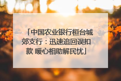 中国农业银行桓台城郊支行：迅速追回误扣款 暖心相助解民忧