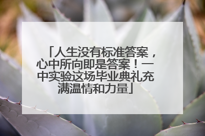 人生没有标准答案，心中所向即是答案！一中实验这场毕业典礼充满温情和力量