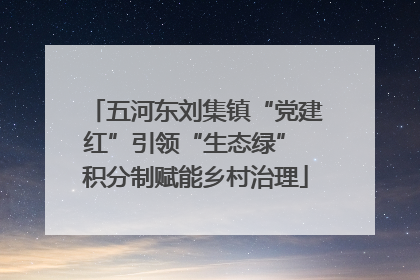 五河东刘集镇“党建红”引领“生态绿” 积分制赋能乡村治理