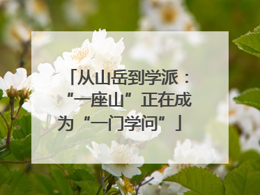 从山岳到学派：“一座山”正在成为“一门学问”