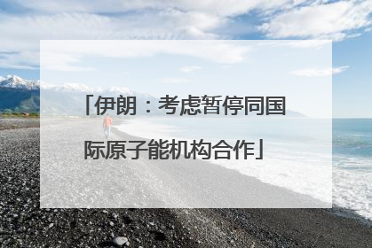 伊朗：考虑暂停同国际原子能机构合作