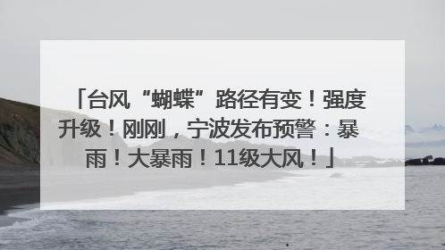 台风“蝴蝶”路径有变！强度升级！刚刚，宁波发布预警：暴雨！大暴雨！11级大风！