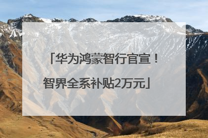 华为鸿蒙智行官宣！智界全系补贴2万元
