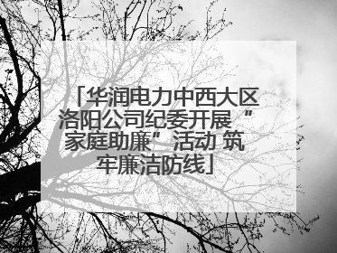 华润电力中西大区洛阳公司纪委开展“家庭助廉”活动 筑牢廉洁防线