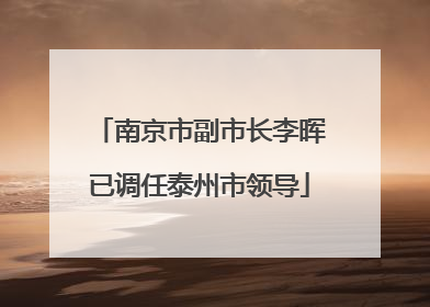 南京市副市长李晖已调任泰州市领导