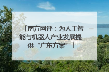 南方网评：为人工智能与机器人产业发展提供“广东方案”