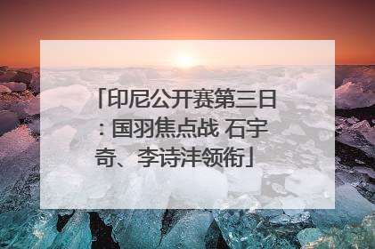 印尼公开赛第三日：国羽焦点战 石宇奇、李诗沣领衔
