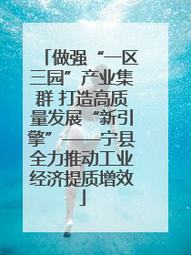 做强“一区三园”产业集群 打造高质量发展“新引擎”——宁县全力推动工业经济提质增效