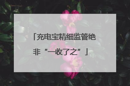 充电宝精细监管绝非“一收了之”