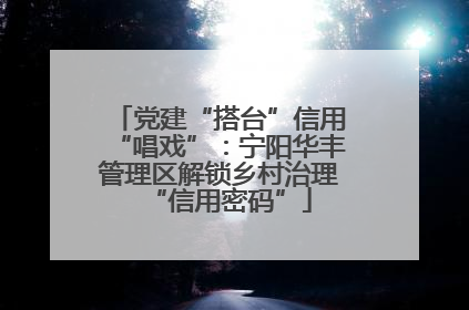 党建“搭台”信用“唱戏”：宁阳华丰管理区解锁乡村治理“信用密码”