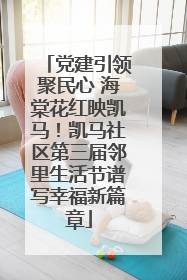 党建引领聚民心 海棠花红映凯马！凯马社区第三届邻里生活节谱写幸福新篇章