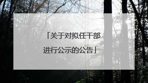 关于对拟任干部进行公示的公告