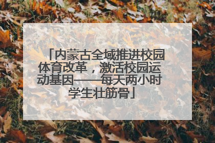 内蒙古全域推进校园体育改革，激活校园运动基因——每天两小时 学生壮筋骨