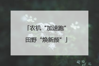 农机“加速跑” 田野“焕新颜”