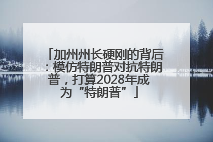 加州州长硬刚的背后：模仿特朗普对抗特朗普，打算2028年成为“特朗普”