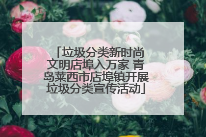 垃圾分类新时尚 文明店埠入万家 青岛莱西市店埠镇开展垃圾分类宣传活动