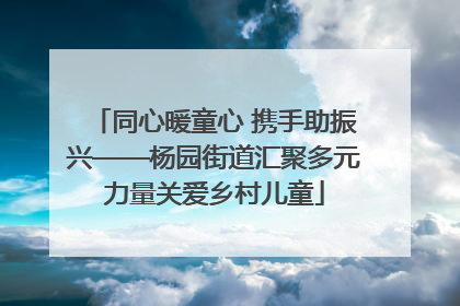 同心暖童心 携手助振兴——杨园街道汇聚多元力量关爱乡村儿童