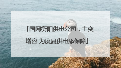 国网衡阳供电公司：主变增容 为度夏供电添保障