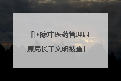 国家中医药管理局原局长于文明被查